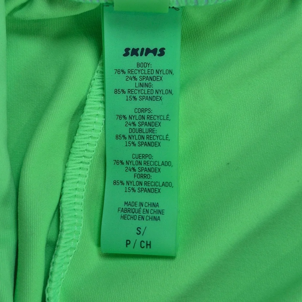 SKIMS Swim Sarong Set Womens Small Neon Lime Green Skirt Triangle Top
